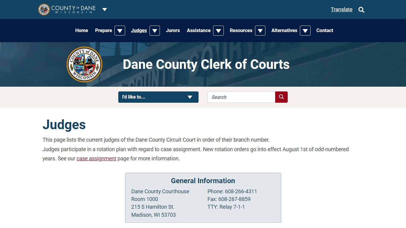 Judges | Dane County Clerk of Courts - Dane County, Wisconsin